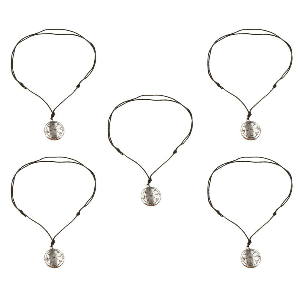5Pcs Round Pendant Necklace Choker Charms Amulet Necklace - Viking Norse