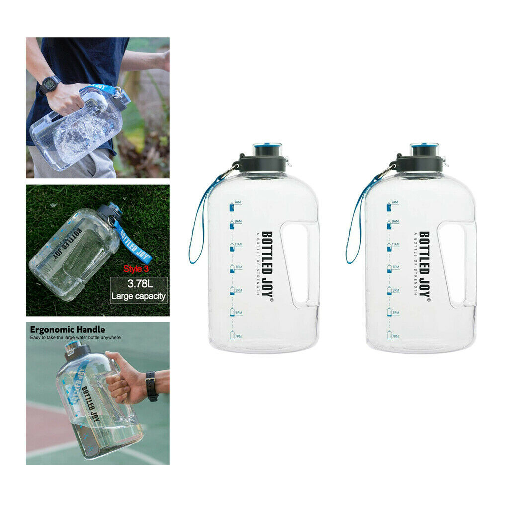 Pack of 2 Water Bottle with Motivational Leak-Proof Big Jug for Gym Camp