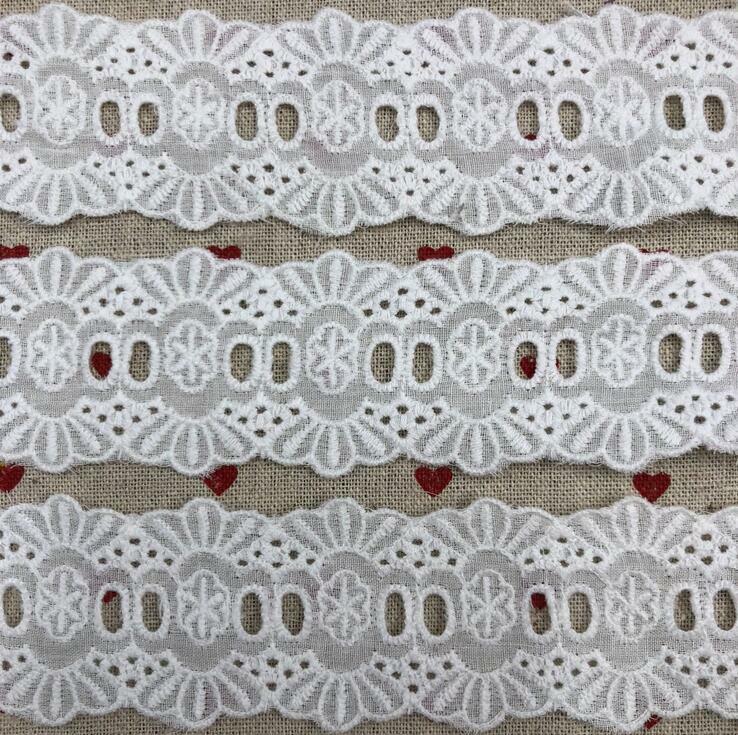 6 Yards cotton Embroidered Lace clothing crafts decoration Sewing Accessories