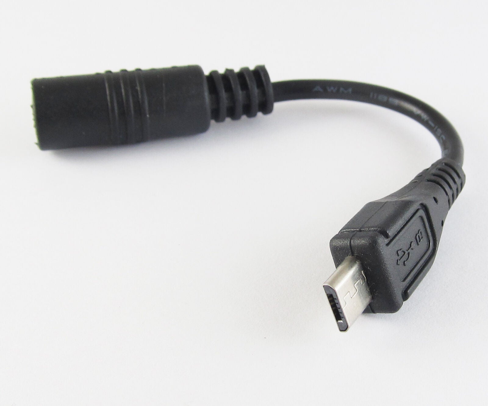 2pcs NEW 5.5x2.1mm DC Female power Supply Adapter to Micro USB Plug Cable 12cm