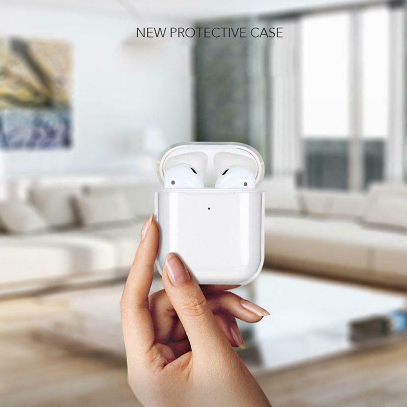 Soft TPU Transparent Cover Earphone Protective Case Clear Skin For AirPods 1/ 2