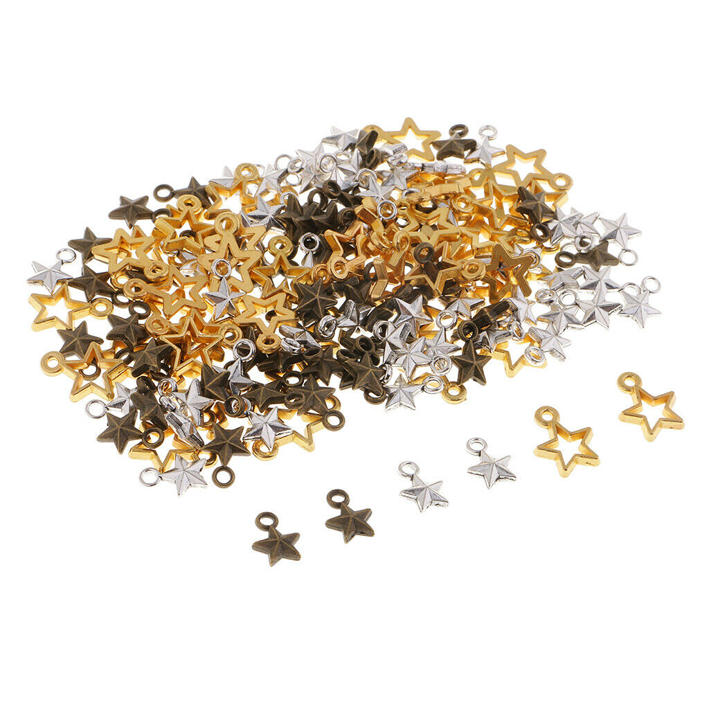 150Pcs Assorted Star Charms PendantS DIY Jewelry Finding Making Accessories