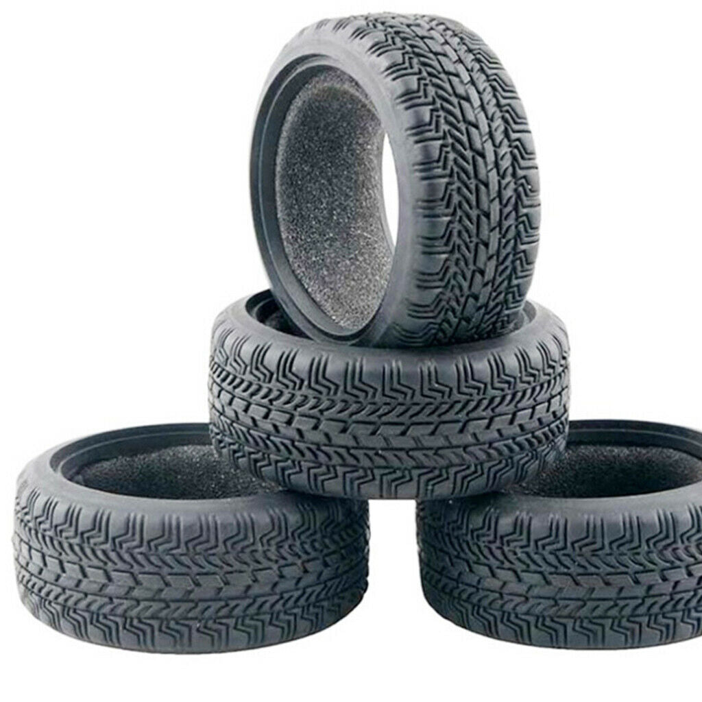 4x Rubber Tires Tyre for HSP for Tamiya HPI 1/10 RC Car Buggy Off-Road Car Truck