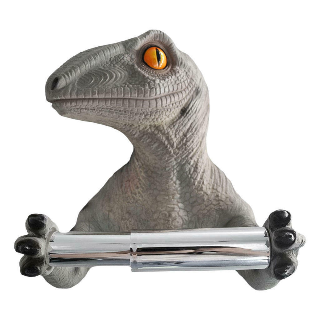 2pcs Dinosaur Toilet Paper Holder Bathroom Punch-free Shelf Home Decoration