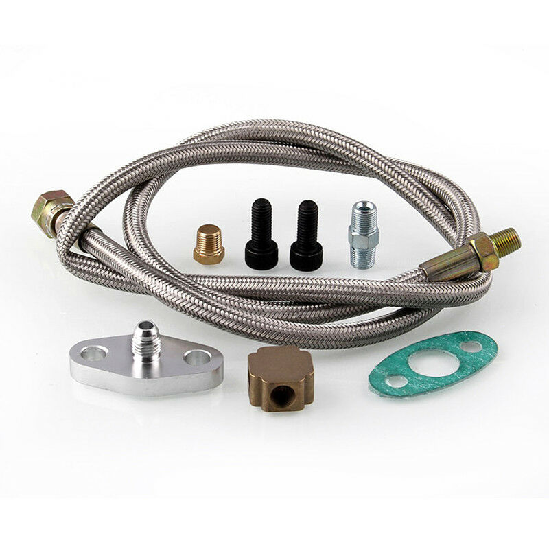Turbo Oil Inlet Hose Feed Line Fitting Kit 1/8 NPT Adapter For T3 Turbocharger