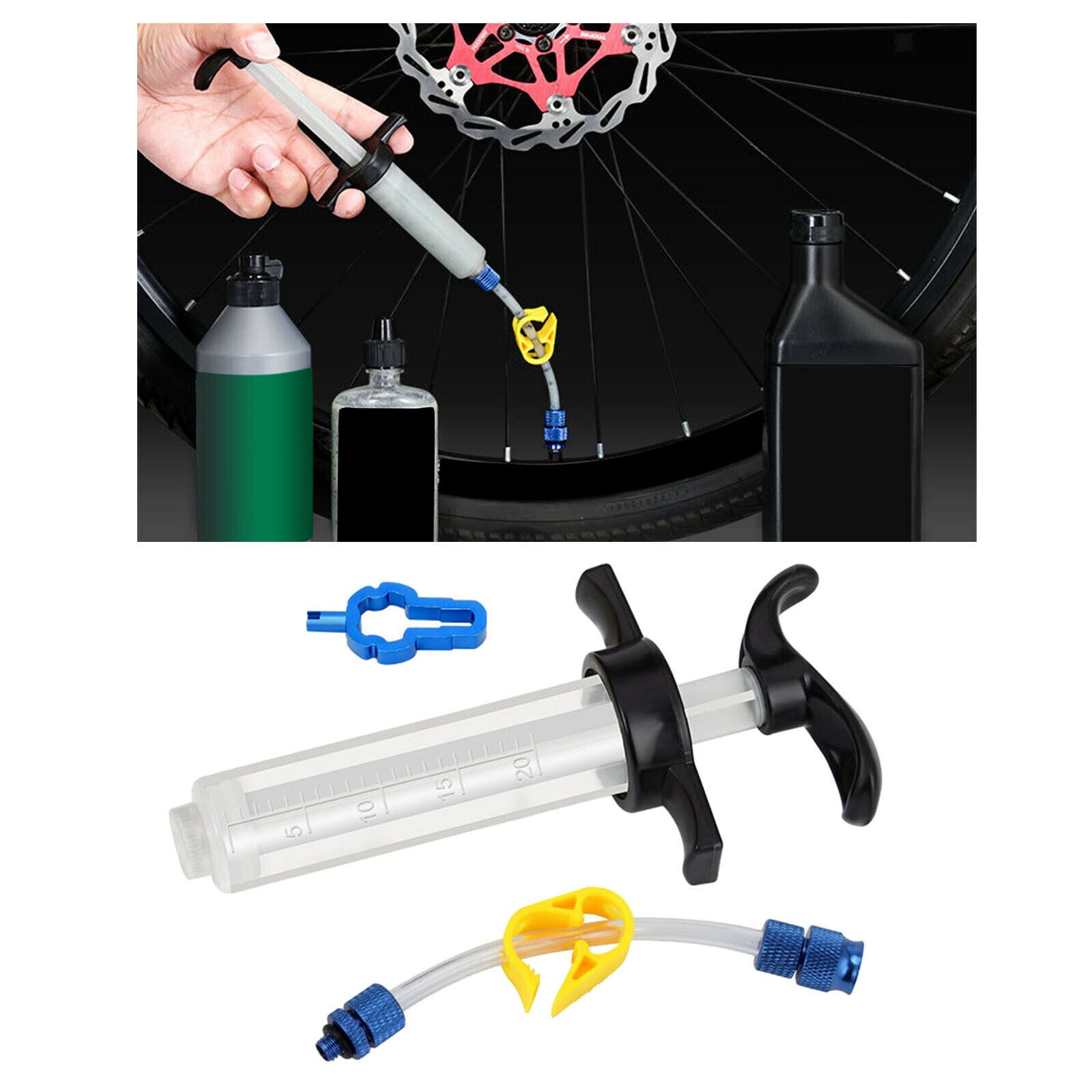 Mountain Bike Bicycle No Tubes Tire Sealant Injector Syringe Injection Tool