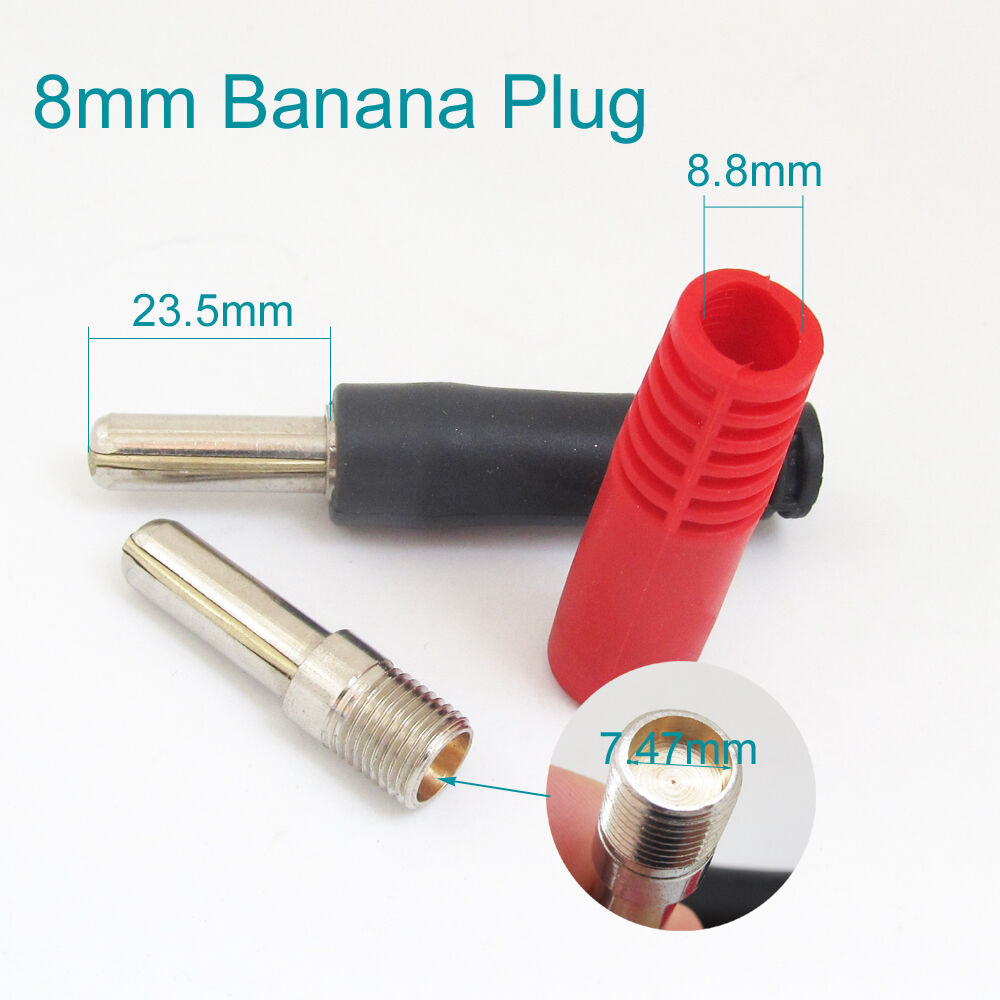 5pairs High Current Max Diameter 8mm Banana Plug Copper Soldering Connector