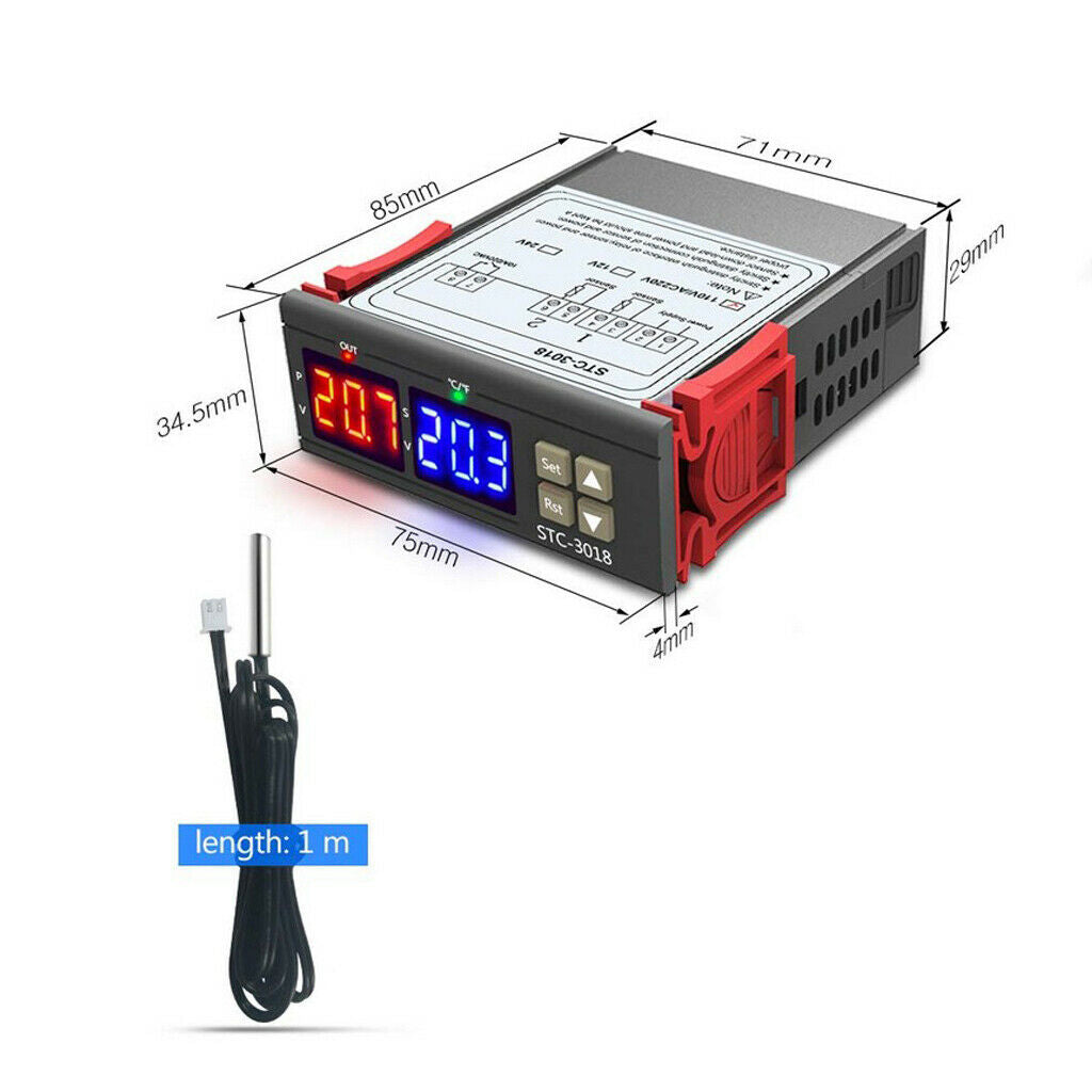 Temperature Controller Celsius&Fahrenheit C/F Thermoregulator Thermostat 12V