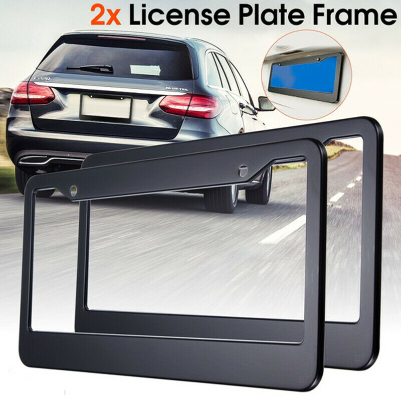 US Ca 2xChrome Stainless Steel Car Truck License Number Plate Frame+Screw CaH Pb