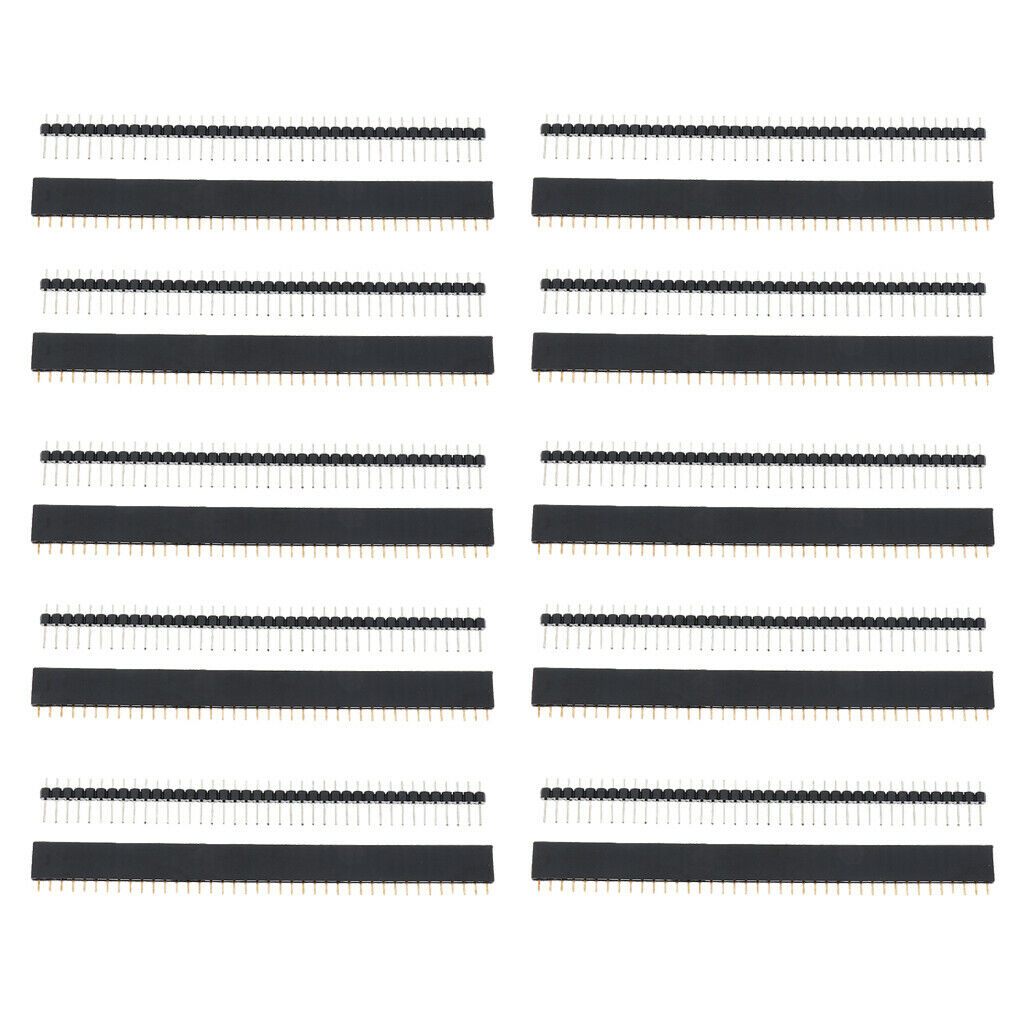 20 Pieces 40Pin 2.54mm Male Female PCB Single Row Straight Header Connectors