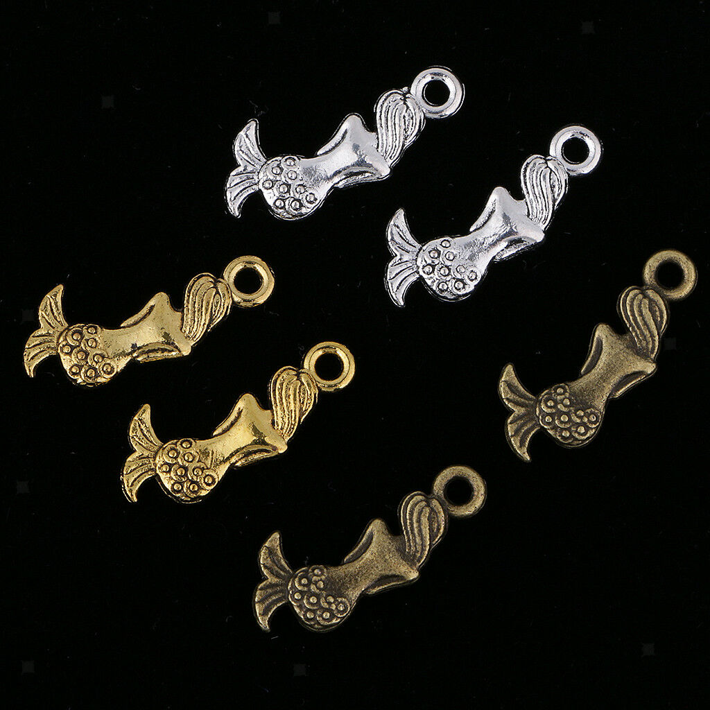 50Pcs Mermaid Charms Pendants DIY for Jewelry Making Crafting Finding Gifts