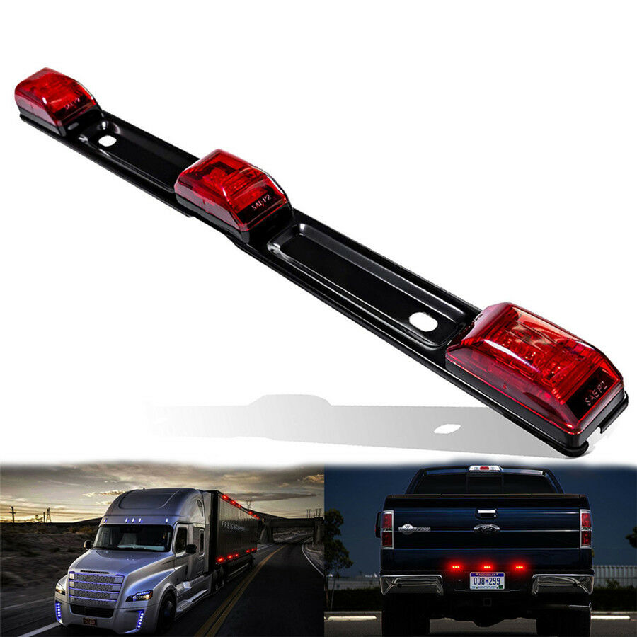 14" Truck Trailer Side Marker Taillight Red LED Light Strip Lamp Bar Waterproof