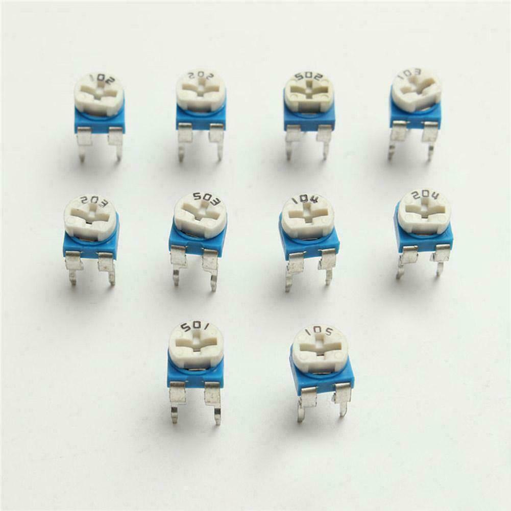 100pcs 10 Value Potentiometer Trimpot Variable Resistor Assortment Box Kit (S90)