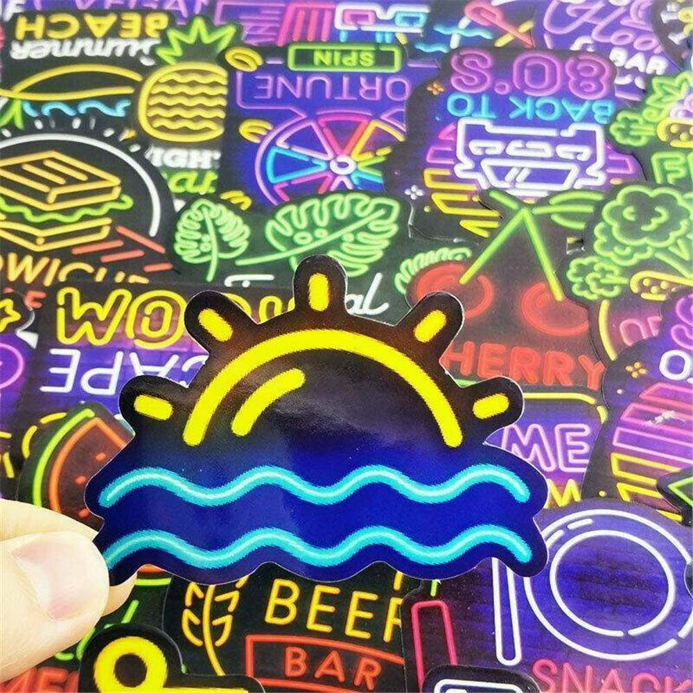 50x Random Neon Sign Graffiti Stickers Car Bomb Laptop Waterproof Skate Laptop