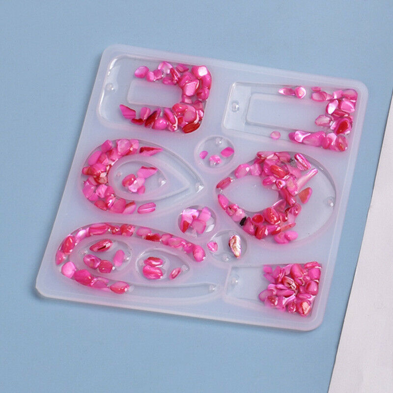 DIY Crystal Epoxy Mold Pendant Silicone Mold Keychain Listing Jewelry Res.l8