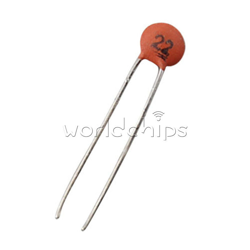 100Pcs 22pF 50Volt Ceramic Disc Capacitors +10â„ƒ to +85â„ƒ Â±20% 2.5x Rated Voltage