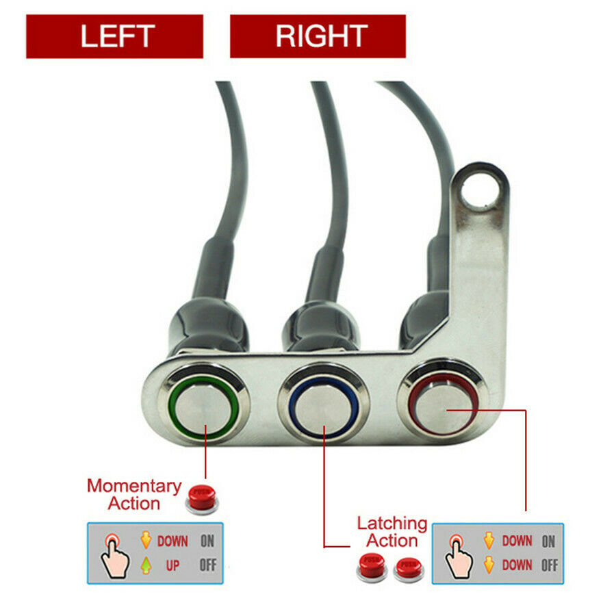 2X Motorcycle Left+Right Handlebar Switches DC 12V Universal Adjustable Switch