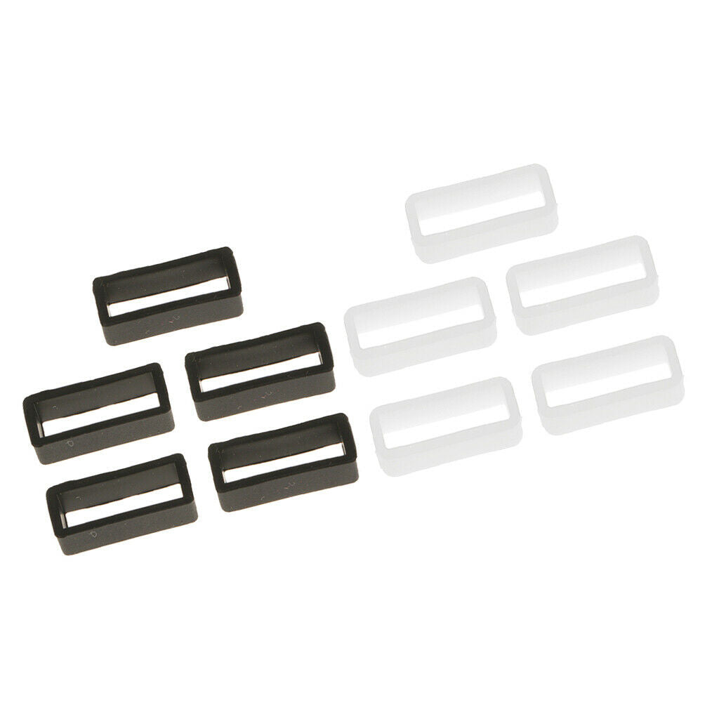 10PCS rubber belt ring rubber belt ring watch accessories 20mm Black + White