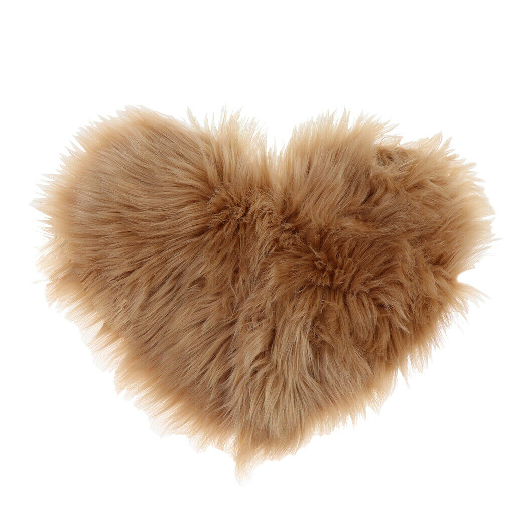 Plush Love Heart Shaped Soft Shaggy Fluffy Area Rug Carpet Floor Mat 30x40cm
