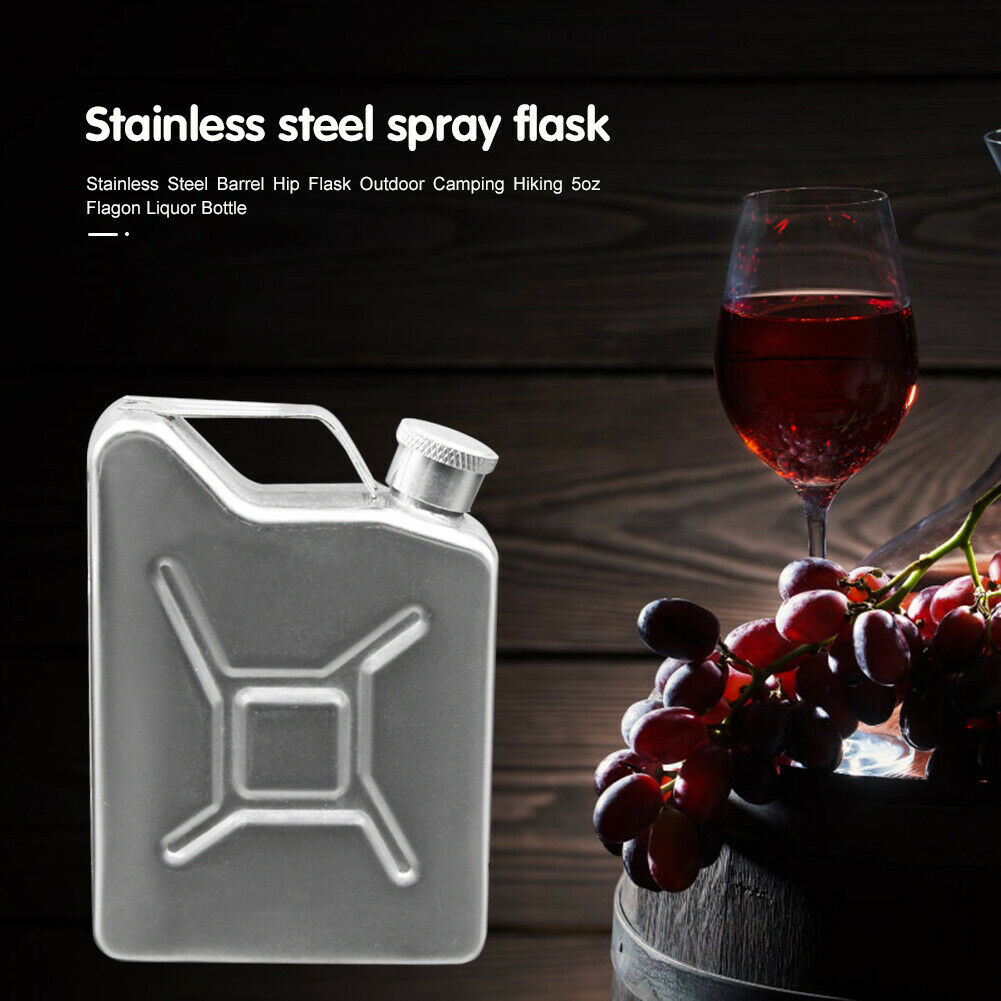 Portable Outdoor Camping Hiking 5oz Flagon Stainless Steel Barrel Hip Flask @