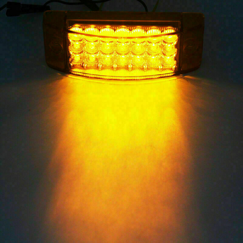 4x 12V Sealed 6" Amber 21 LED Side Marker Light Rectangle Truck Trailer Camper