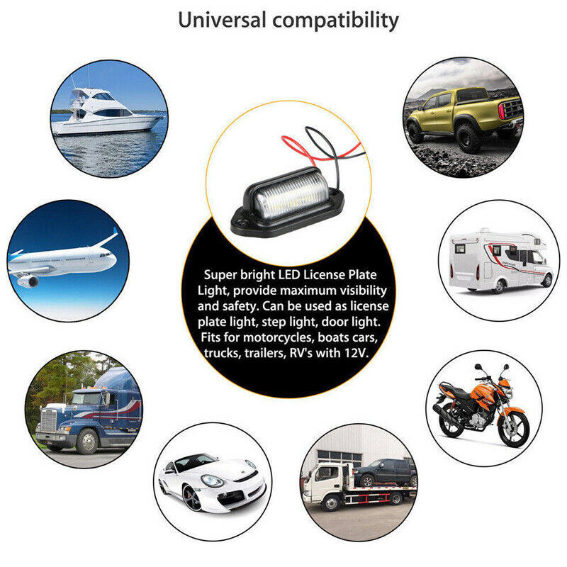 2X LED Passenger Trailer Truck Armored Off-road Vehicle High Licence Pedal Lamps