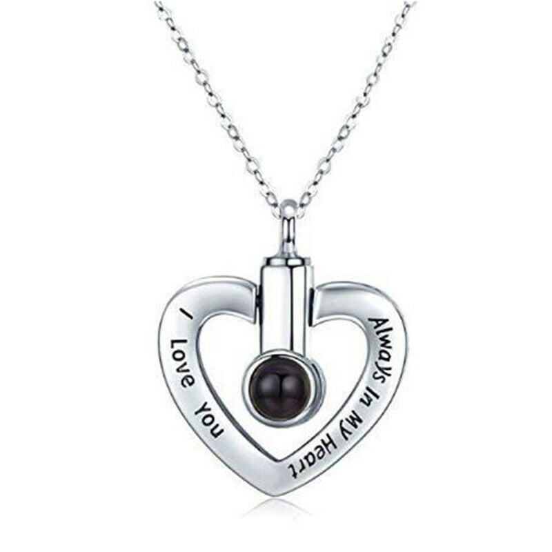Projection 100 Languages I Love You Cremation Heart Urn Ashes Memorial Ne.l8