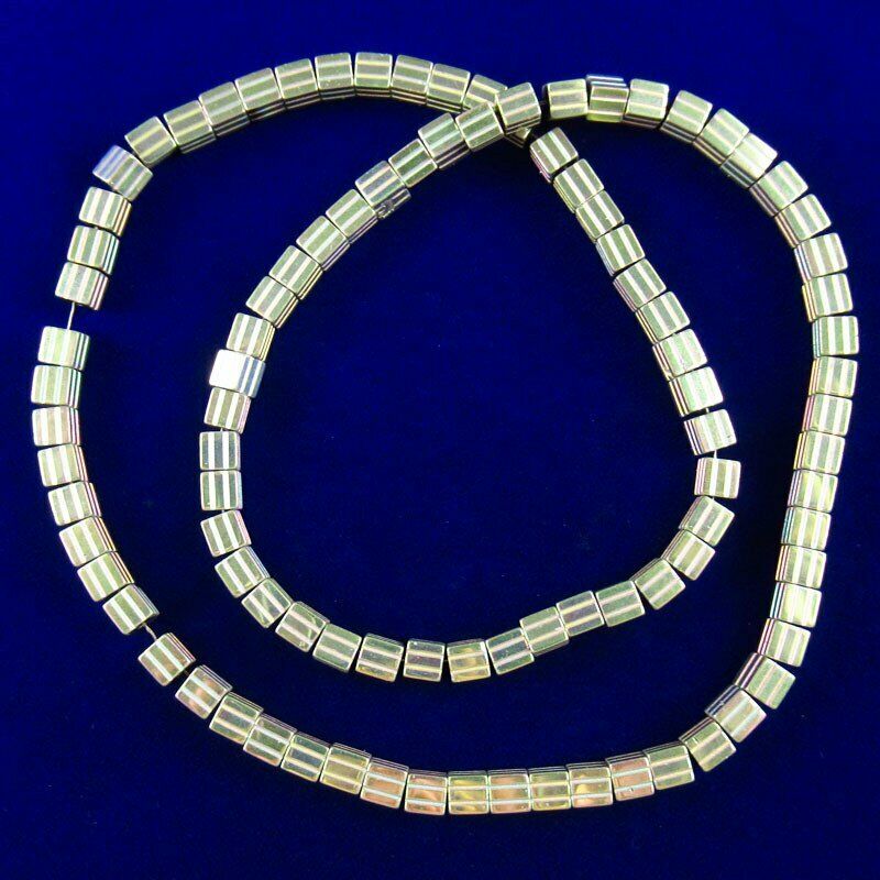 Light Rainbow Hematite Carved Cube Pendant Loose Bead 15.5 " 4x4x4mm A-378TS