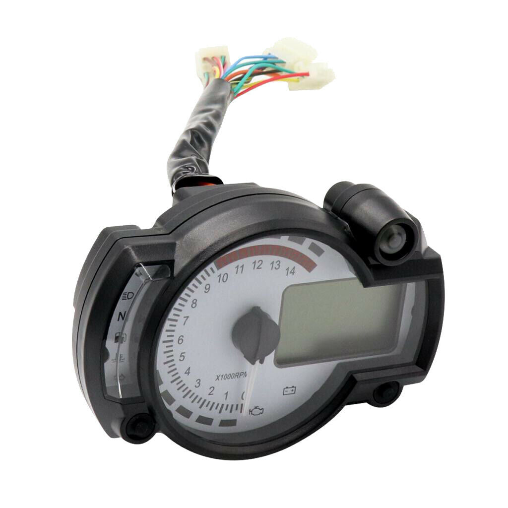 1X LCD Digital Universal Motorcycle Odometer Speedometer Tachometer Gauge