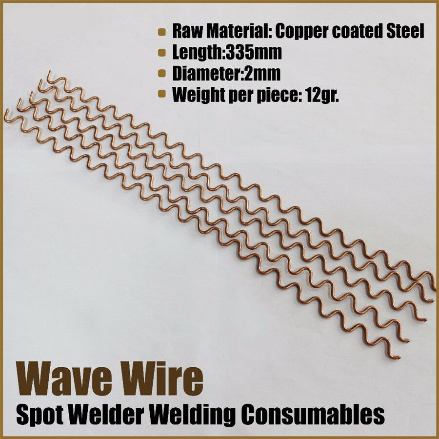 50Pcs Copper Coated Steel 13.2" Wiggle Wire Wave 2MM For Car Dent Repair Tool
