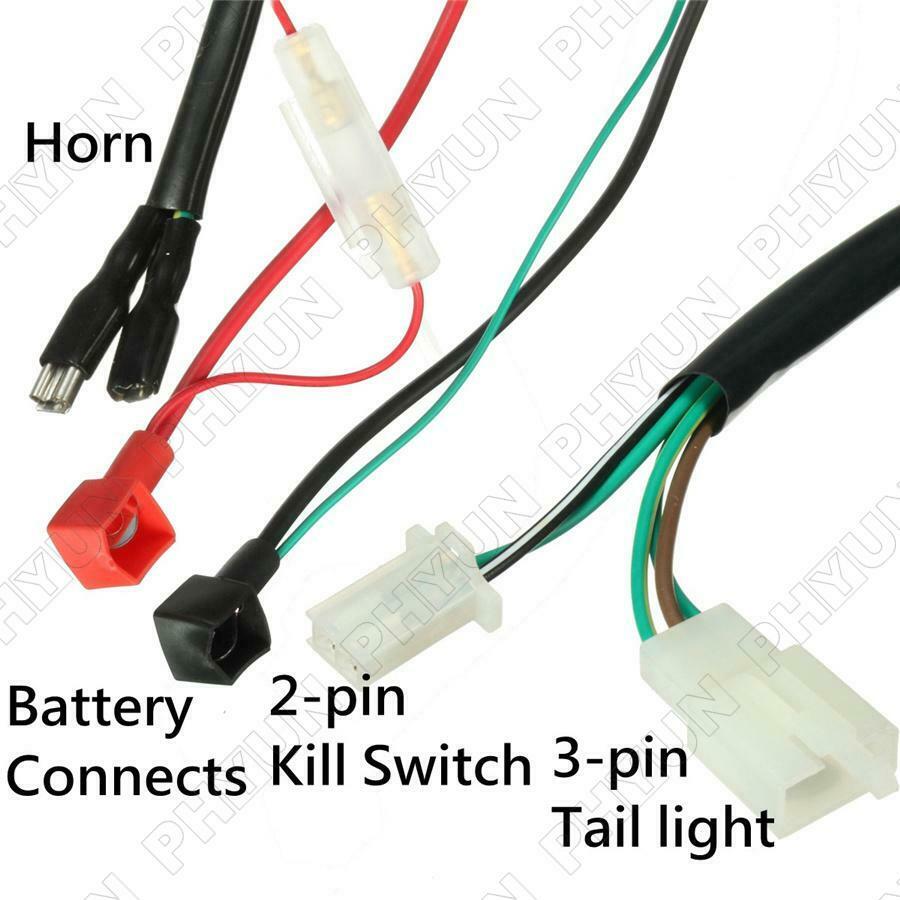 Wiring Harness Set For Chinese Electric Start Quads 50cc 70cc 90cc 110cc 125cc
