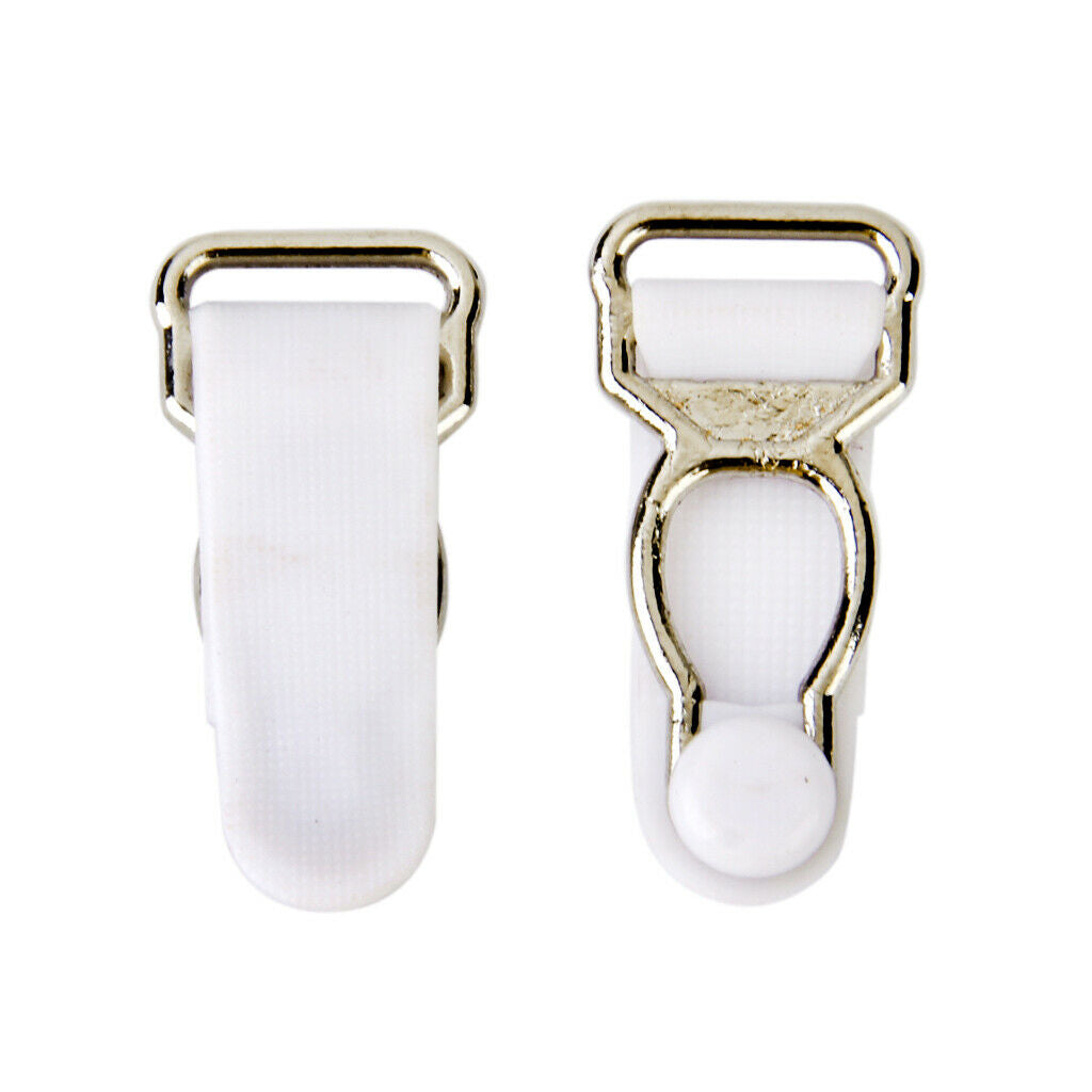 Garter Belt for Men Belt Clips Hooks Cuffs 10 Pieces White