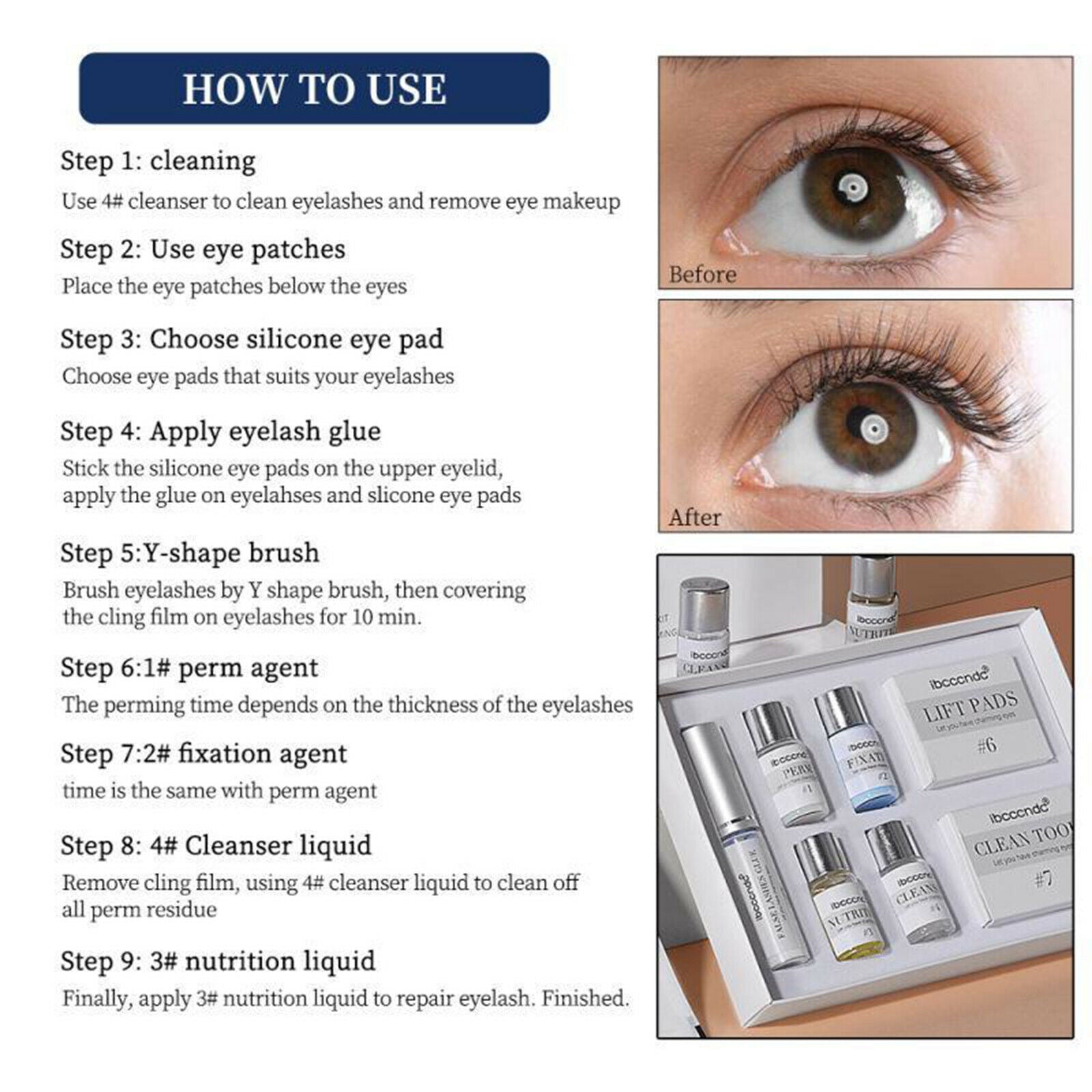 Lashes Eyebrow Extensions Perming Curler Kit Semi-permanent for Salon