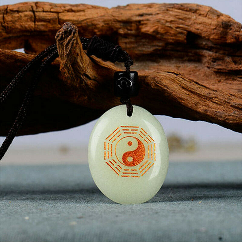 Chinese Yin Yang Sign Necklace In The Dark Luminous Stone Pendant Adjustable New