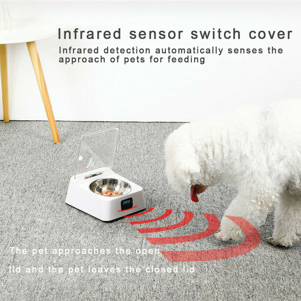 350ml Dog Cat Automatic Infrared Sensor Food Dispenser Pet Feeder Convenient