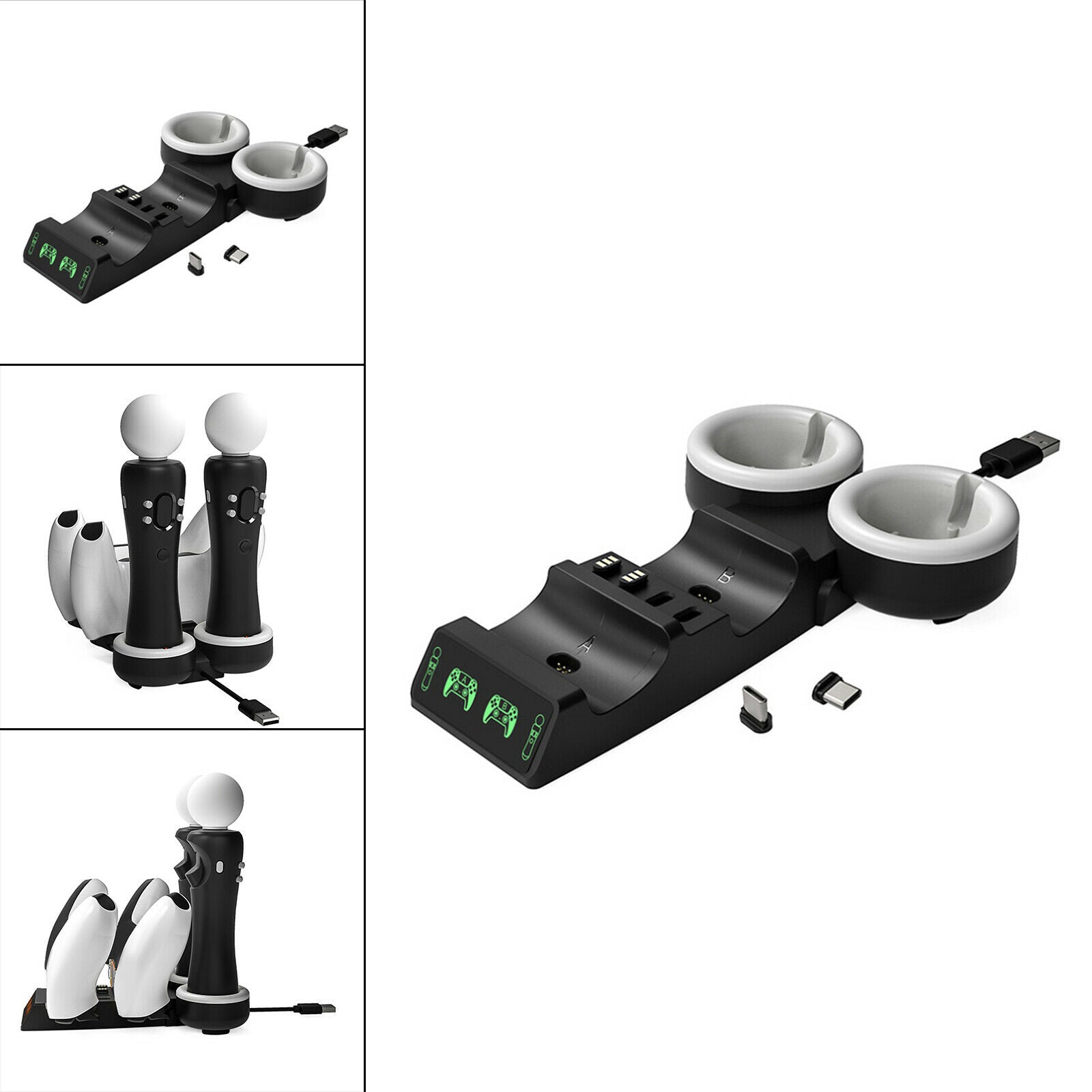 4in1 Charging Dock Station Fast Charging for PS5 Controller/PS Move Motion