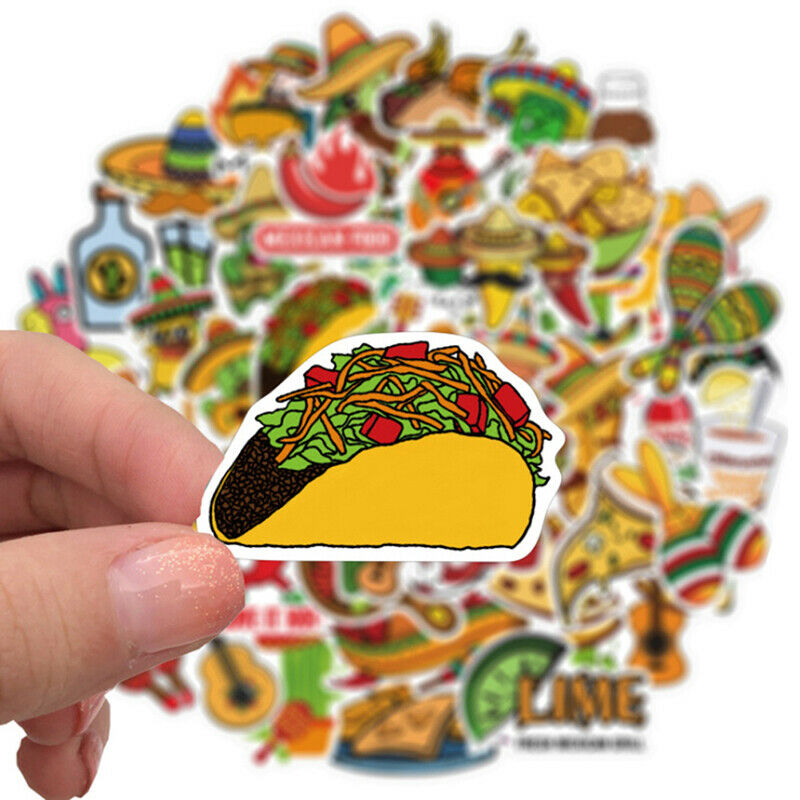 Mexican Style Food Stickers For Car Laptop Guitar Skateboard Diary Sticke.l8