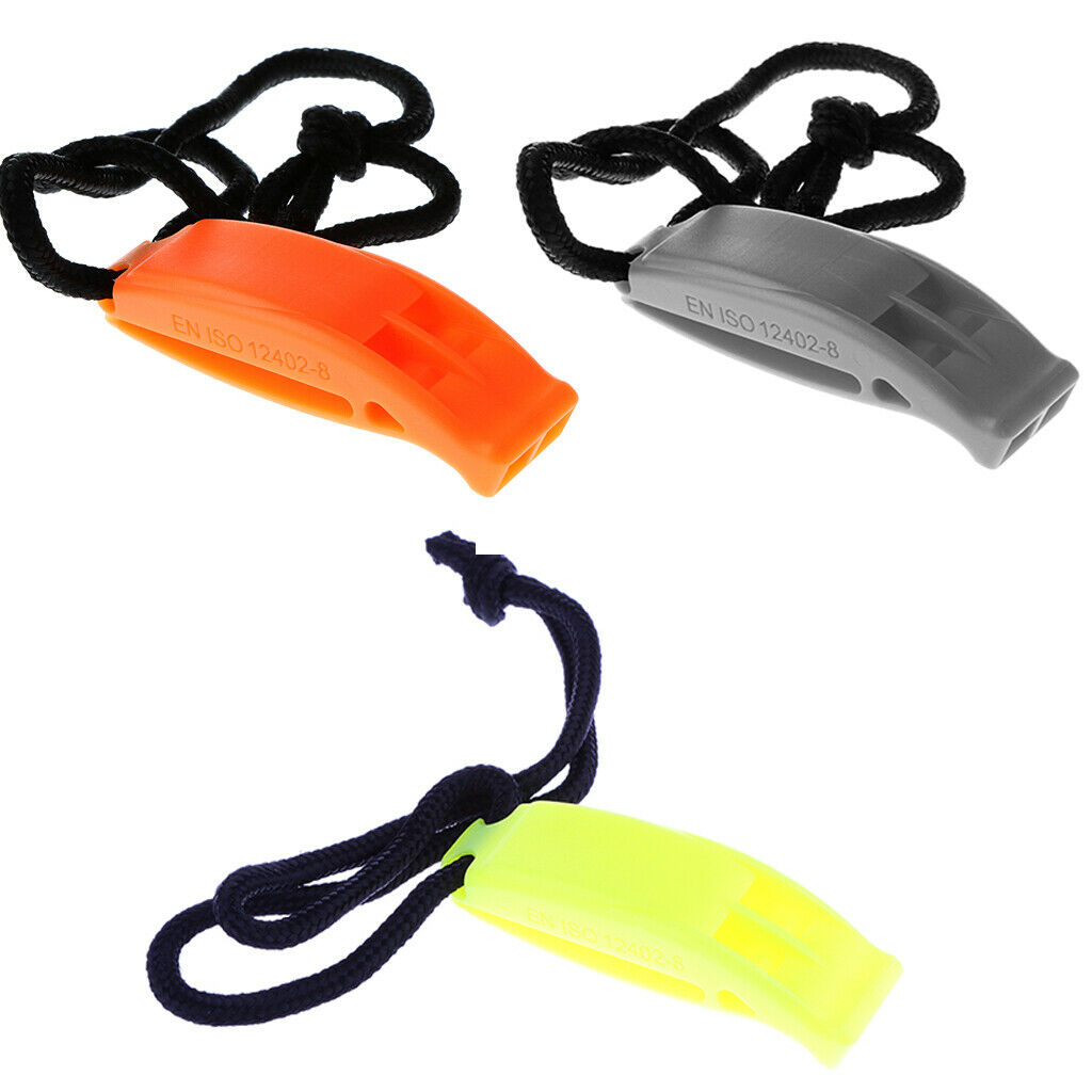 3 Pieces/ Set Emergency Survival Safety Whistles with Lanyard for Scuba Diving