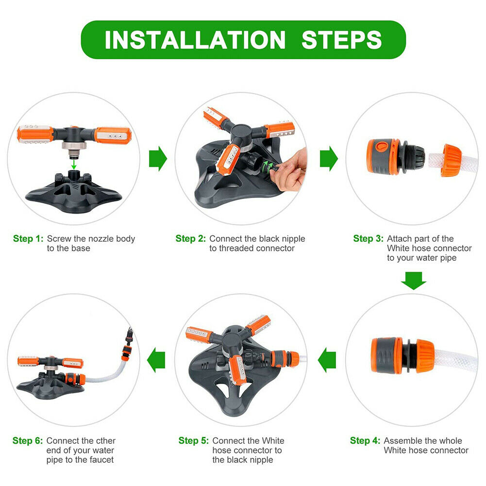 360 Degree Rotating Garden Sprinkler Automatic Plastic Triangle Sprinkler @