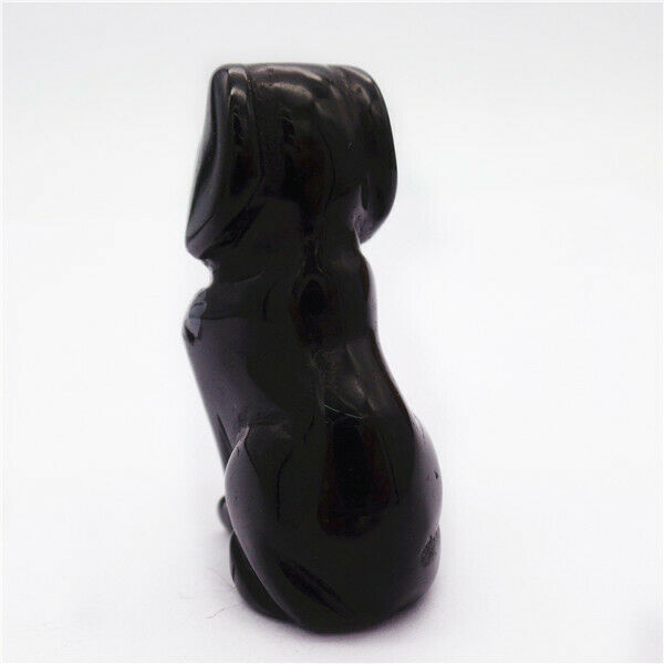 48x28x20mm Black Obsidian Carved Dog Decoration Statue Stone Home Decor HH7950
