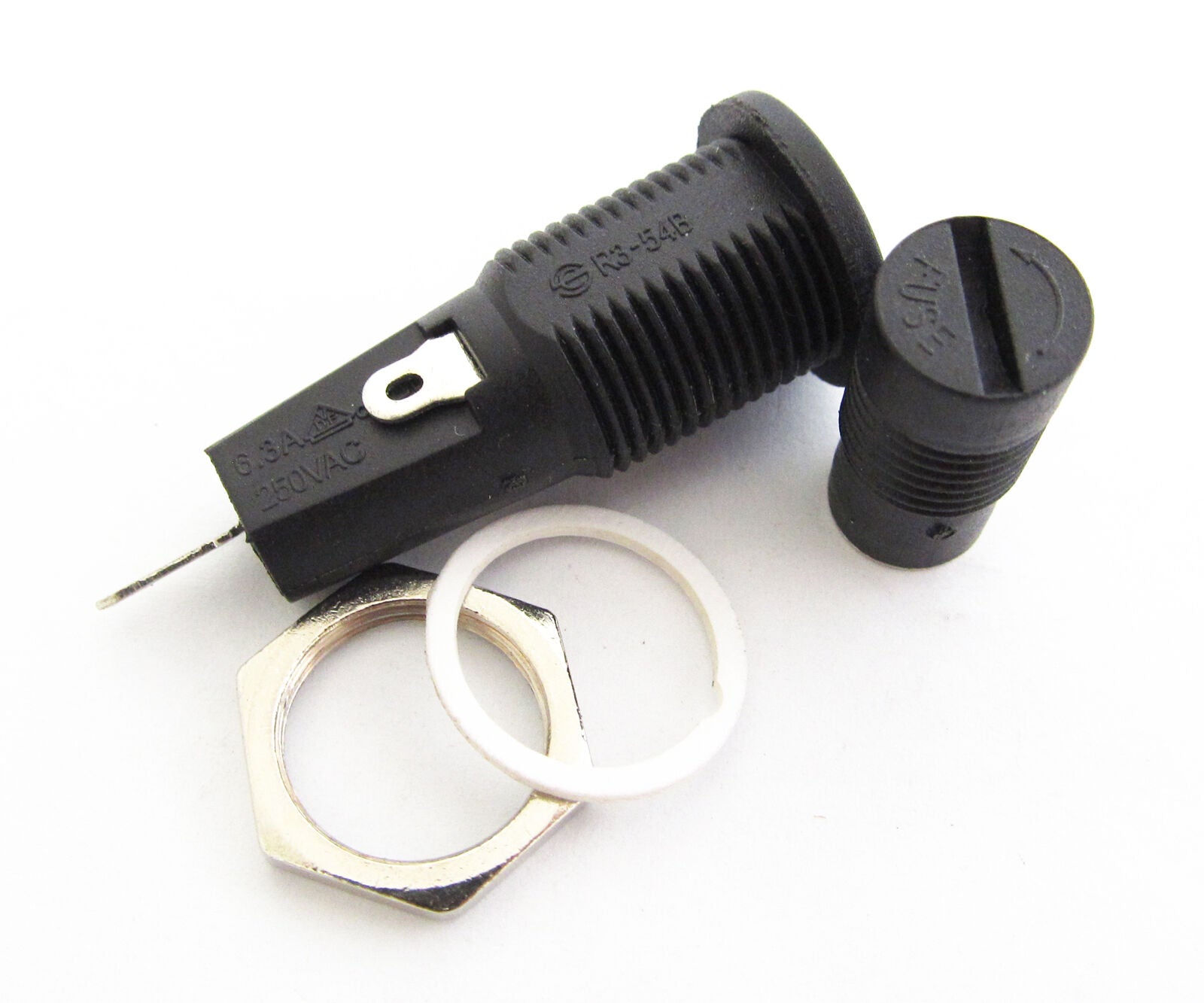 10pcs Black Color Fuse Holder R3-54B 6.3A 250V for 5x20mm Fuses