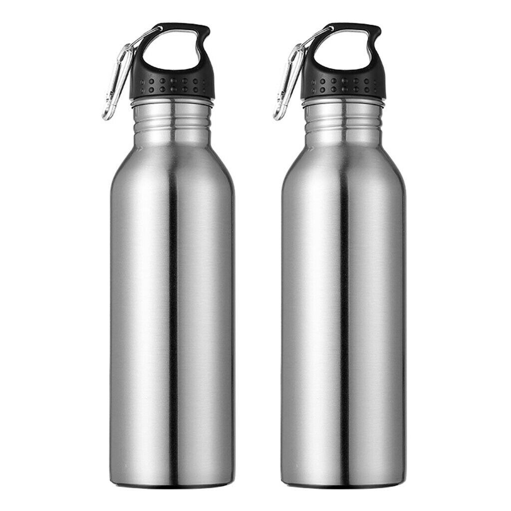 2 lot 750ml Sports Water Bottle Wide-mouth Flask Gym Cold Water Bottles