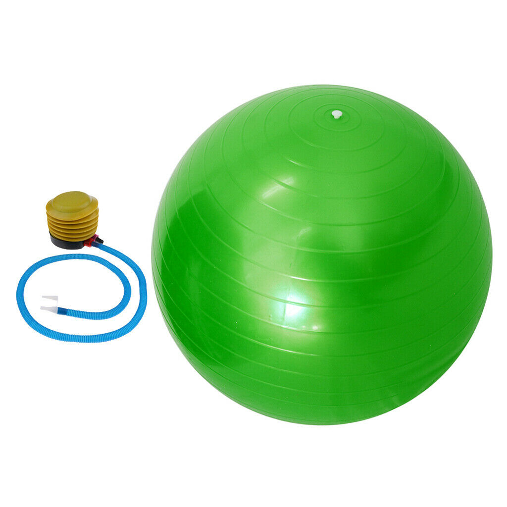 55cm Yoga Ball with Pump Anti Burst Exercise Balance Workout Fitness Green