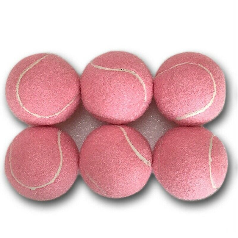 6Pcs Pack Pink Tennis Balls Wear-Resistant Elastic Training Balls 66mm LadieD8K8