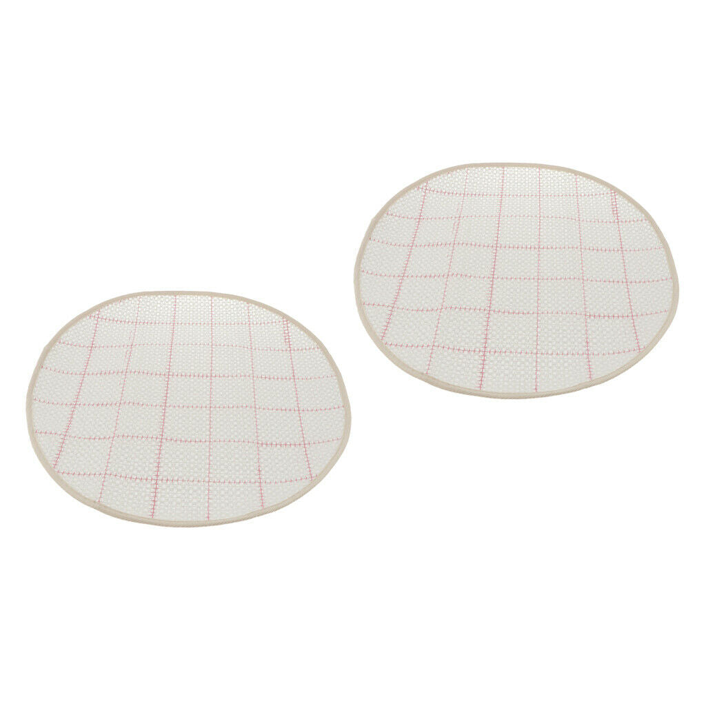 2x White Round Blank Latch Hook Rug Canvas Craft Home Orament 45cm/18in