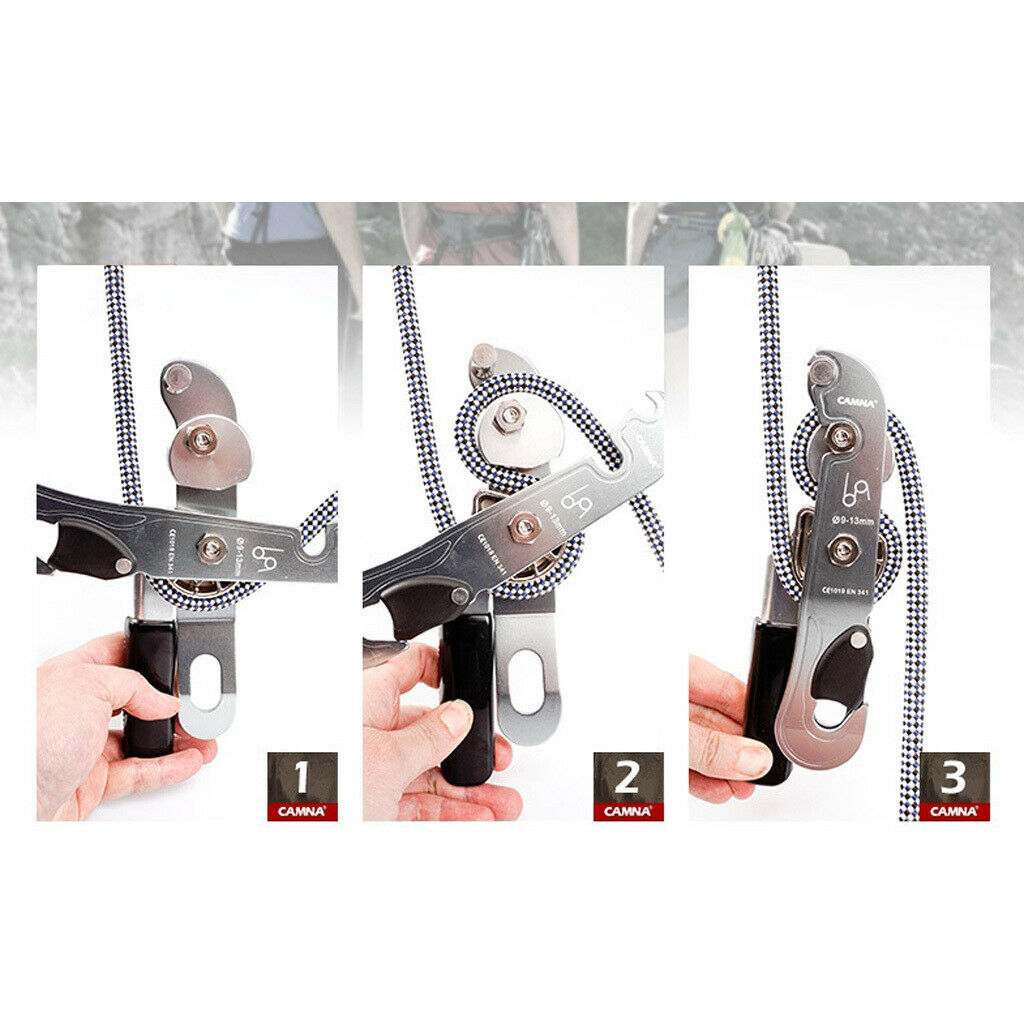 Stop Descender for 9-13mm Rope for Exploring Engineering Protection Black