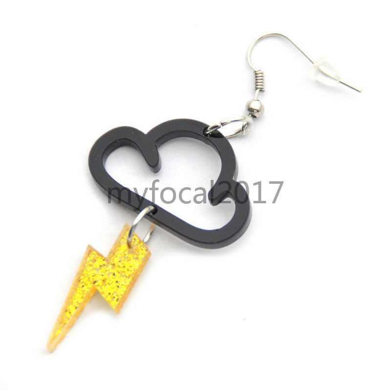 Lightning Cloud Pendant Earrings Fashion Acrylic Ear Studs Hook Decor Jewellery