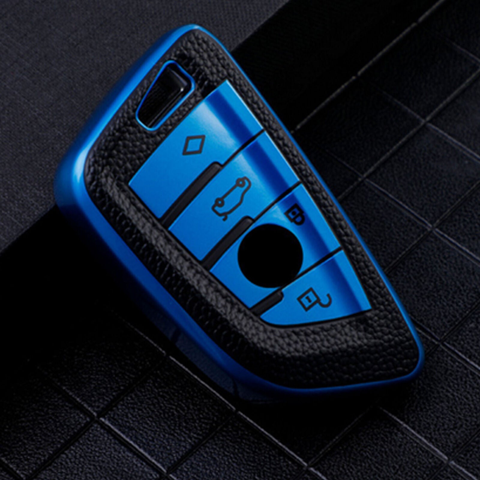 Smart Key Fob Shell Protect Cover Blue TPU Leather For BMW 2 3 5 7 X1 X3 X5 X6