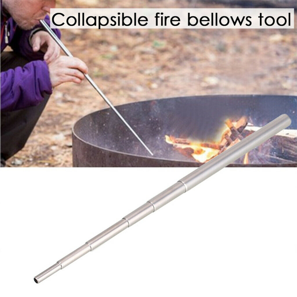 Foldable Telescopic Campfire Fire Blow Tube Air Collapsible Builds Fire Tool