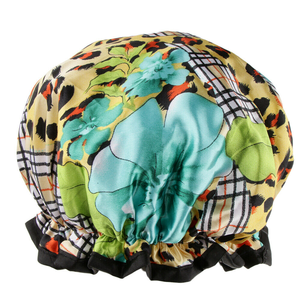 Reusable Waterproof Women Shower Caps Bath Hat Elastic Head Hair Cover